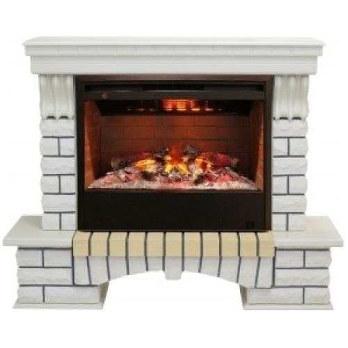 Каминокомплект RealFlame портал Country 26 WT с очагом 3D Cassette 630 со вставкой